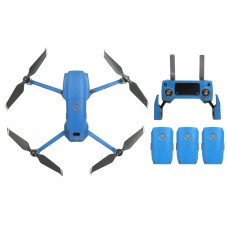 Sunnylife סיבי פחמן אטומים למים עמיד למים ערכת מדבקה PVC תלת-ממדית עבור DJI Mavic 2 Pro / Zoom Drone Quadcopter (כחול)