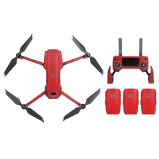 SunnyLife Carbonfaser wasserdichtes All-Surround 3D PVC-Aufkleber-Kit für DJI Mavic 2 Pro / Zoom Drone Quadcopter (rot)