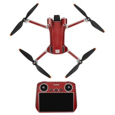 Drone Sunnylife + autocollant de protection à distance pour DJI Mini 3 Pro RC Version (Carbon Red)