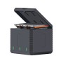 Ruigpro USB სამმაგი ბატარეები საბინაო დამტენი ყუთი LED ინდიკატორის შუქით DJI Osmo Action