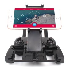 Skládací natahovatelný rotační letecký držák na hliníkovou slitinu pro DJI Mavic Pro / Air / Spark vysílač, vhodný pro 5,5 až 9,7 palcové smartphone / tablet (černá)