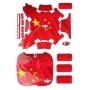 Kiinan lippukuvio 4D -jäljitelmä Hiilikuitu PVC -vedenkestävyystarrapaketti DJI Phantom 3 -kvadcopter- ja kauko -ohjaimelle ja akkulle