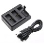 Nabíječka s dvojitou baterií + nabíječka dálkového ovládání s kabelem USB pro GoPro Hero7 Black /6 /5 (AHDBT-501), baterie nejsou zahrnuty (černá)