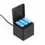 Ruigpro USB Triple Akude korpuse laadija kast kaabli ja indikaatorituliga GoPro Hero9 must / Hero10 must (must)