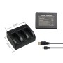 Für GoPro Hero5 AHDBT-501 Reiseladegerät mit V8 Port & USB-C / Typ-C-Port & LED-Indikatorlicht