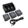 GoPro Hero5 AHDBT-501 სამგზავრო დამტენი V8 Port & USB-C / Type-C Port & LED ინდიკატორის შუქით