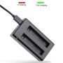 Pro insta360 x3 USB dvojitá baterie nabíječka s kabelovým a indikátorovým světlem (černá)