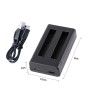 For Insta360 X3 USB Dual Batteries Charger with Cable & Indicator Light (Black)