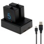 Für GoPro Hero5 USB Dual -Batterien -Ladegerät mit USB -Kabel- und LED -Indikatorlicht