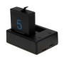 Для GoPro Hero5 USB Dual Batteries Зарядное устройство с USB -кабелем и светодиодным индикатором