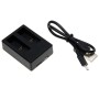 用于GoPro Hero5 USB双电池充电器，带USB电缆和LED指示灯