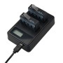 LCD Screen Dual Batteries Charger with USB Cable for Xiaoyi 4K Sport Camera, Displays Charging Capacity (XM47)