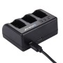 PULUZ per GoPro Hero8 Black /7 Black /7 White /7 Silver /6/5 AHDBT-501 Caricatore a batteria a 3 canali con porta micro USB e porta USB-C /Type-C Light indicatore LED