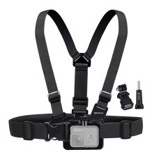 [US Warehouse] PULUZ Adjustable Body Mount Belt Chest Strap with J Hook Mount & Long Screw for GoPro Hero11 Black / HERO10 Black / HERO9 Black / HERO8 Black / HERO7 /6 /5 /5 Session /4 Session /4 /3+ /3 /2 /1, Insta360 ONE R, DJI Osmo Action and Other Act