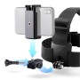 Elastic Mount Belt Adjustable Head Strap with Phone Clamp & Screw & S-type Adapter for GoPro HERO10 Black / HERO9 Black /8 /7 /6 /5, Xiaoyi and Other Action Cameras, Smarphones(Black)