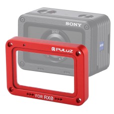PULUZ Aluminum Alloy Flame + Tempered Glass Lens Protector for Sony RX0 / RX0 II, with Screws and Screwdrivers(Red)