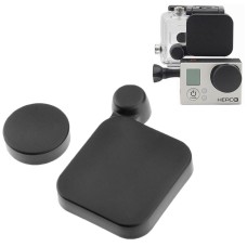 Capa de lente de cámara redonda ST-77 + cubierta de carcasa para GoPro Hero3 (negro)