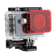 Filtro de lentes transparentes para SJCAM SJ5000 Sport Camera y SJ5000 Wifi y SJ5000+ Wifi Sport DV Action Camera (rojo)