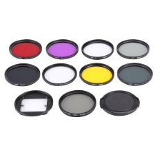 JUNESTAR 11 in 1 Proffesional 52mm Lens Filter(CPL + UV + ND8 + ND4 + ND2 + Star 8 + Red + Yellow + FLD / Purple) & Waterproof Housing Case Adapter Ring & Lens Protective Cap for GoPro HERO4 / 3+ / 3 & Xiaomi Xiaoyi Yi I / II 4K Sport Action Camera