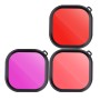 Kit filtro per lenti per alloggi a 3 colori rosso viola rosa per alloggiamento per lenti per immersione per GoPro Hero8 Black Original Waterproof Housing