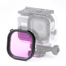 GoPro Hero8のスクエアハウジングダイビングカラーレンズフィルター8黒のオリジナル防水ハウジング（紫）