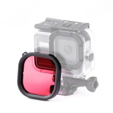 Boîtier carré de plongée filtre de la cible de couleurs pour GoPro Hero8 Black Black Original Imperproofing (rouge)