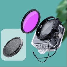 GoPro Hero8专业58mm颜色潜水透镜过滤器 +潜水外壳防水箱带滤光器适配器环和镜头盖（紫色）