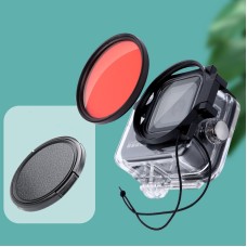 RuigPro för GoPro Hero8 Professional 58mm färgdykhusfilter + dykhusvattentät fodral med filteradapter Ring & Lens Cap (röd)