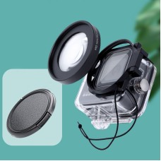 RuigPro para GoPro Hero8 Professional 58 mm 16x Filtro de carcasa de buceo de lentes Macro + Case impermeable de carcasa de buceo con anillo adaptador de filtro y tapa de lente