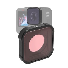 JSR KB Série de plongée Color Lens Filtre pour GoPro Hero10 Black / Hero9 Black (rouge)
