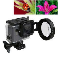 GoPro Hero5 Sport Action Camera Professional 58mm 16X მაკრო ლინზების ახლო ფილტრი ლინზების ბაზით და ადაპტერის რგოლით და ობიექტივი დამცავი ქუდი და ხელის დაკარგული სამაჯური და დასუფთავების ქსოვილი