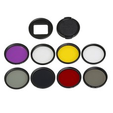 Para gopro hero5 sport action cámaras profesionales de 52 mm de filtro de lente (CPL + UV + ND8 + ND2 + Star 8 + Rojo + Amarillo + FLD / Purple) y Anillo de adaptador de carcasa impermeable