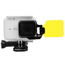 Dla Xiaomi Xiaoyi Yi II 4K Sport Camera Profesjonalne składane wodoodporne zabarwione filtr soczewki z sześciokątnym kluczem (żółty)