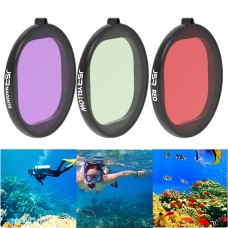 JSR Round Housing Diving 3 in 1 Red + Yellow + Purple Lens Filter for GoPro HERO8 Black