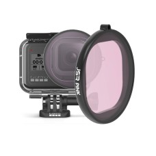 JSR kerek ház búvár színű lencse szűrő a GoPro Hero8 fekete (rózsaszín)