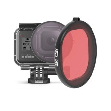 JSR עגול דיור צלילה מסנן עדשות עבור GoPro Hero8 שחור (אדום)