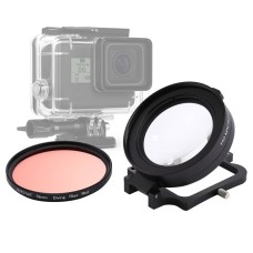 58 mm 16x Macro Lens + Filtre de lentilles de plongée rouge avec couverture de lentille + Adaptateur d'anneau de filtre à objectif + String + Tissu de nettoyage pour le boîtier de plongée GoPro Hero6 / 5