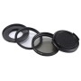 JSR-2057 4 in 1 40,5 mm UV + kit filtro per obiettivo CPL con adattatore ad anello + coperchio lente per SJCAM SJ7