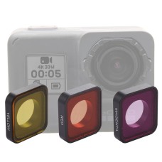 3 en 1 filtro de lente de color rojo / amarillo / morado para GoPro Hero6 / 5