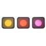 3 in 1 napsautettu punainen / keltainen / violetti värilinssisuodatin GoPro Hero6 / 5: lle