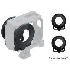 Puluz Lens предпазител на стъкления капак за Insta 360 One R Panoramic Camera с рамка (черен)
