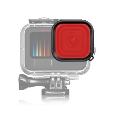 Pro GoPro Hero11 Black / Hero10 Black / Hero9 Black Puluz Square Housing Diving Color Lens Filter (červená)