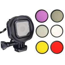 6 en 1 filtro de lente ND2 de 58 mm + filtro de lente UV + filtro rojo + filtro FLD + filtro amarillo + filtro CPL + kitt de anillo de adaptador de filtro para la sesión de GoPro Hero5 /Hero4 Sesión