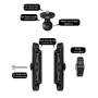9cmコネクティングロッド20mmボールヘッドモーターサイクルバックミラー固定マウントホルダートリポードアダプターとネジGopro Hero11 Black /Hero10 /9 Black /8 Black /7/6/5/5セッション /4セッション /4/3+ /3 / 2 /1、DJI OSMOアクションおよびその他のアクションカメラ（黒）