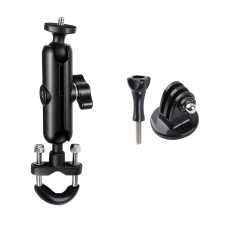 9cm Connecting Rod 20mm Ball Head Motorcycle Handlebar Fixed Mount Holder with Tripod Adapter & Screw for GoPro Hero11 Black / HERO10 Black /9 Black /8 Black /7 /6 /5 /5 Session /4 Session /4 /3+ /3 /2 /1, DJI Osmo Action and Other Action Cameras(Black)