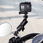 25mm Ball Head Motorcycle Rearview Mirror Fixed Mount Holder with 4 Styles Gaskets for GoPro Hero11 Black / HERO10 Black /9 Black /8 Black /7 /6 /5 /5 Session /4 Session /4 /3+ /3 /2 /1, DJI Osmo Action and Other Action Cameras(Black)