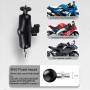 25mm Ball Head Motorcycle Rearview Mirror Fixed Mount Holder with 2 types of U-bolts for GoPro Hero11 Black / HERO10 Black /9 Black /8 Black /7 /6 /5 /5 Session /4 Session /4 /3+ /3 /2 /1, DJI Osmo Action and Other Action Cameras(Black)