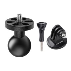 1/4 inch Screw 25mm Ball Head Motorcycle Fixed Mount Holder with Tripod Adapter & Screw for GoPro Hero11 Black / HERO10 Black /9 Black /8 Black /7 /6 /5 /5 Session /4 Session /4 /3+ /3 /2 /1, DJI Osmo Action and Other Action Cameras(Black)