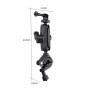 Extended Version 360 Rotation Adjustable Action Camera Bike Motorcycle Handlebar Holder with Phone Clamp (Black)