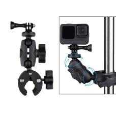 360 Rotation Adjustable Action Camera Clamp Plier Base Holder(Black)